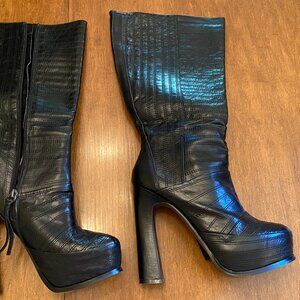 NWOT Womens Mojo Moxy Black Platform Boots Size 7.5 Sexy Boots Chunky Heel